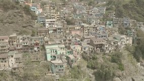 Devprayag, India, 4k aerial drone view ungraded/flat raw footage
