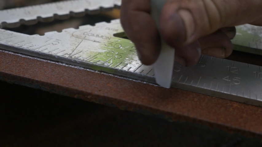 close up slow mo shots of cutting torch being used on an industrial level