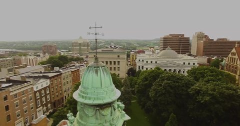 Aerial view of the cupola at Lafayette Park Albany, Newyork