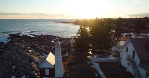 Sunset clip while in the Curtis island lighthouse Camden Maine USA