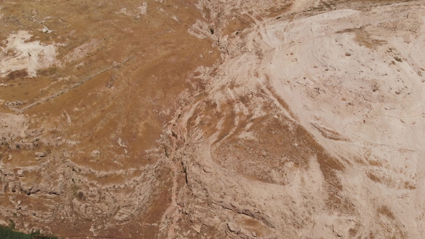 Judean desert near the city of Jerusalem. View from the drone.