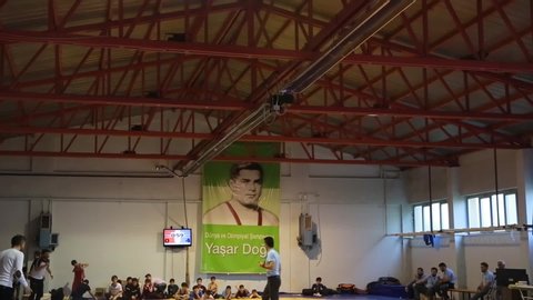 Youth wrestlers competing in the mat  /Samsun,TURKEY 08.03.2016