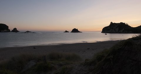Sunrise at Hahei beach, New Zealand