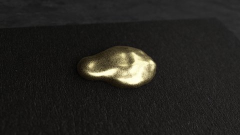 Golden wax drop to black paper and golden stamp make a seal