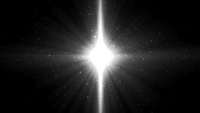 Animation silver background with rays and sparkles stars on black background. Abstract grey animation background with lens flare. Seamless loop. Set the video in my portfolio. 