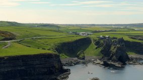 Dunluce Castle in North Ireland - aerial view