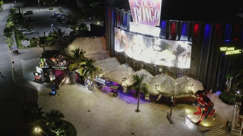 Coco Bongo Punta Cana Dominican Republic Entertainment Show Center 12 May 2019 the night time. license Editorial. Top view DownTown Punta Cana. Central Fun Park Punta Cana nightlife