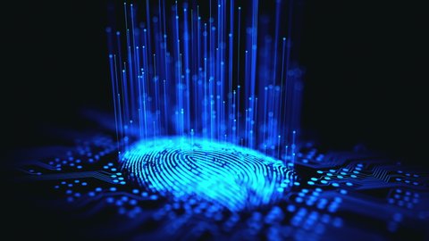 Fingerprint integrated in a printed circuit, releasing binary codes.