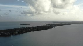 Aerial video looking along key largo and its southern islands