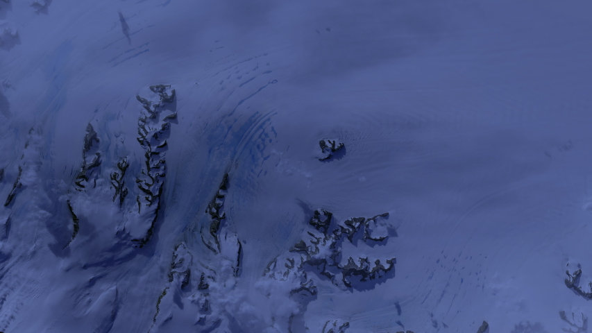 Water melt on antarctica Larsen C ice shelf, sunrise night to day animation. Contains public domain image by Nasa