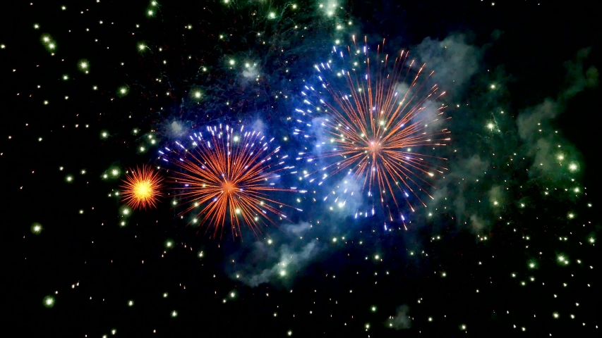the fireworks in the night sky Royalty-Free Stock Footage #1029980129