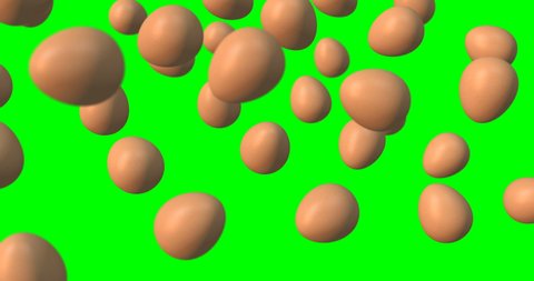 eggs falling slow motion 3d animation