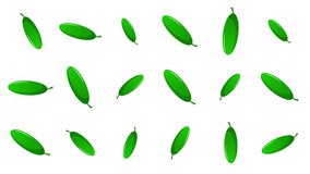 Background with falling cucumbers. Footage 4K 2d animation motion graphics