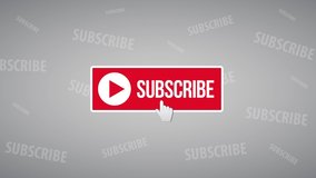 Animation of a Subscribe Button. Choose your favourite Subscribe Button Animation and simply place it into your Videos. Button of subscribers to click and become subscribed - Animation render - Powered by Shutterstock - Get 15% off with code: PIKWIZARD15