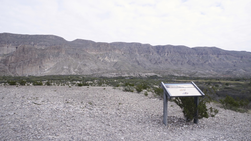 View point of the badlands, Sierra del Carmen mountains at Big Bend national park in Texas