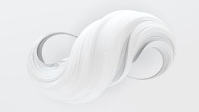 White 3d twist cream geometric object rotating. 4K seamless loop animation footage. - Powered by Shutterstock - Get 15% off with code: PIKWIZARD15