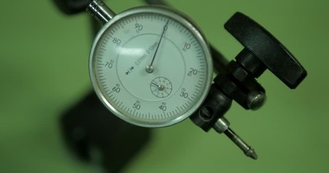 Micrometer dial on the table