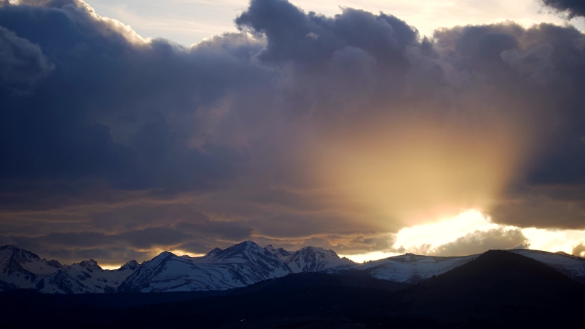 Time lapse of burning sky over the Rocky Mountains