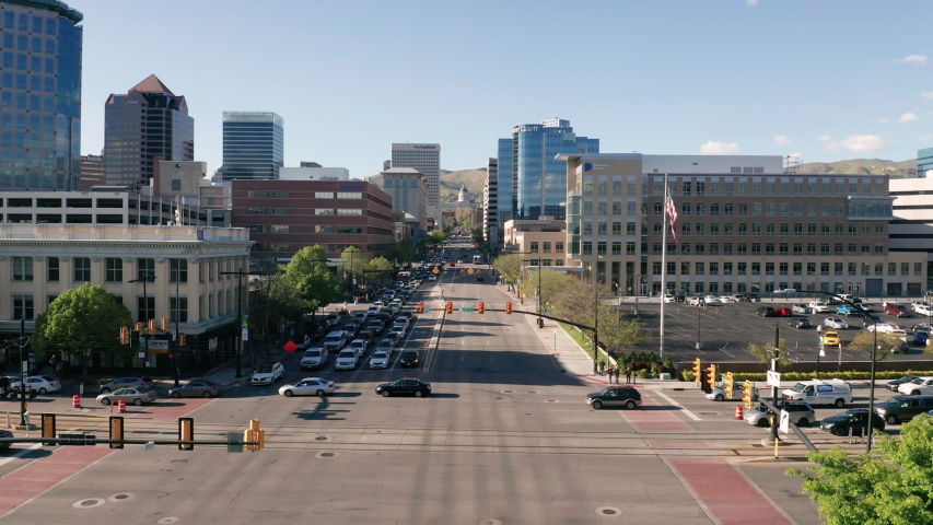 Downtown Aerial View Salt Lake City Utah State Capital