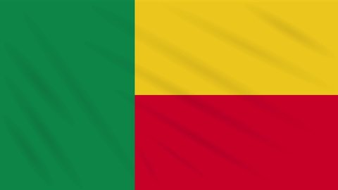 Benin flag waving cloth, ideal for background loop