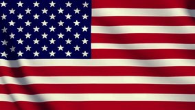 realistic United States of America flag waving video footage looping 