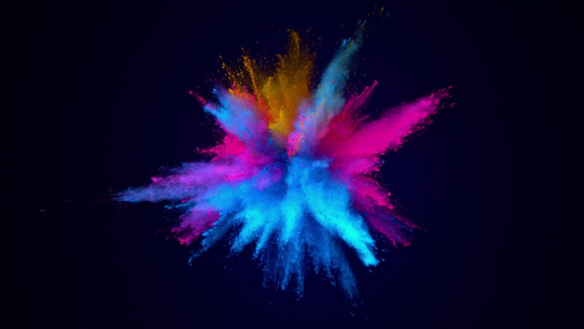 Super Slowmotion Shot of Color Powder Explosion Isolated on Black Background at 1000fps. | Shutterstock HD Video #1030116764
