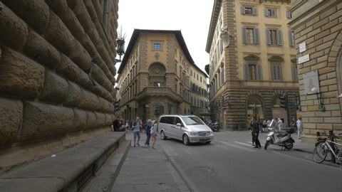 Italy, Florence - April, 2016: City life on the streets of Florence