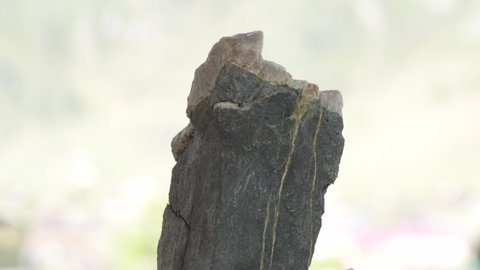 Quartz vein on tuffstone, contact zone, small translucent quartz crystals