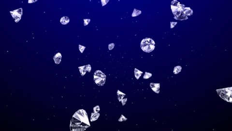 Seamless falling diamonds video background animation