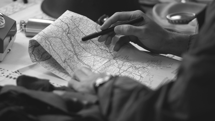 A Soldier Using A Map Stock Footage Video (100% Royalty-free 