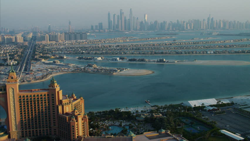Aerial Atlantis Hotel Resort Dubai City Palm Jumeirah UAE | Shutterstock HD Video #10301675