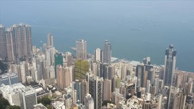 Hong Kong, aerial footage from Victoria peak