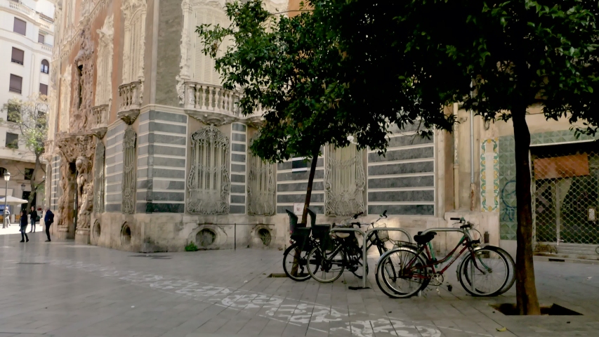 A video of the beautiful facade of the popular National Museum of Ceramics and Decorative Arts, which is also known as Gonzalez Marti. The museum is located in the city of Valencia, in Spain, Europe.