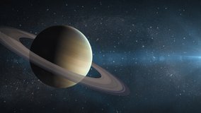 Saturn - 4K video resolution Infographic presents one of the solar system planet