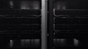 Dark modern working data servers with flashing LED green lights. - Powered by Shutterstock - Get 15% off with code: PIKWIZARD15