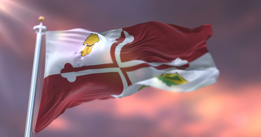 Flag of Howard county at sunset, state of Maryland, in United States - loop