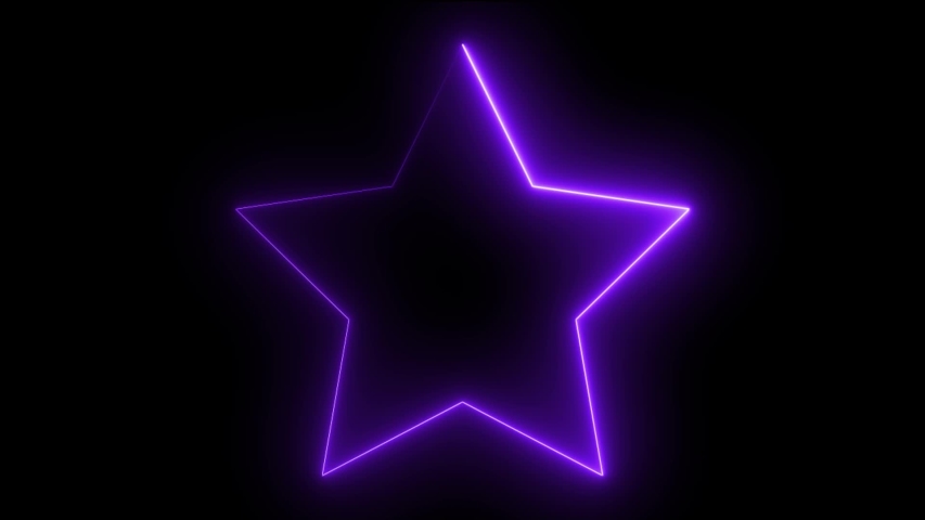 Endless Glowing Star animation.Abtract Star on black
