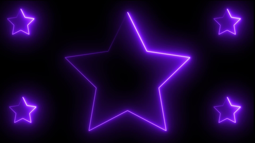 Endless Glowing Star animation.Abtract Star on black