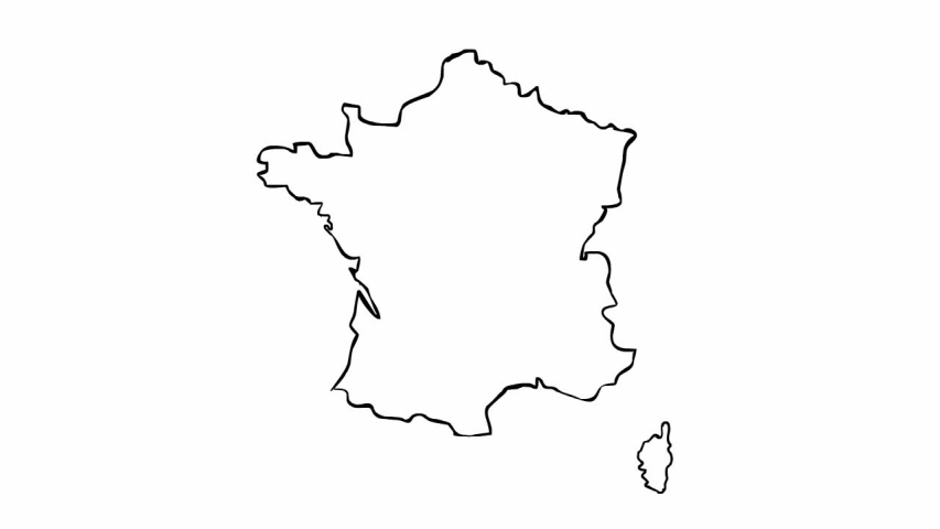 animated outline map france Stock Footage Video (100% Royalty-free