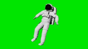 Astronaut waving his hand on a green background. - Powered by Shutterstock - Get 15% off with code: PIKWIZARD15