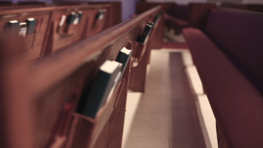 Church Pew Empty Tracking Rack Focus | Shutterstock HD Video #1030255319