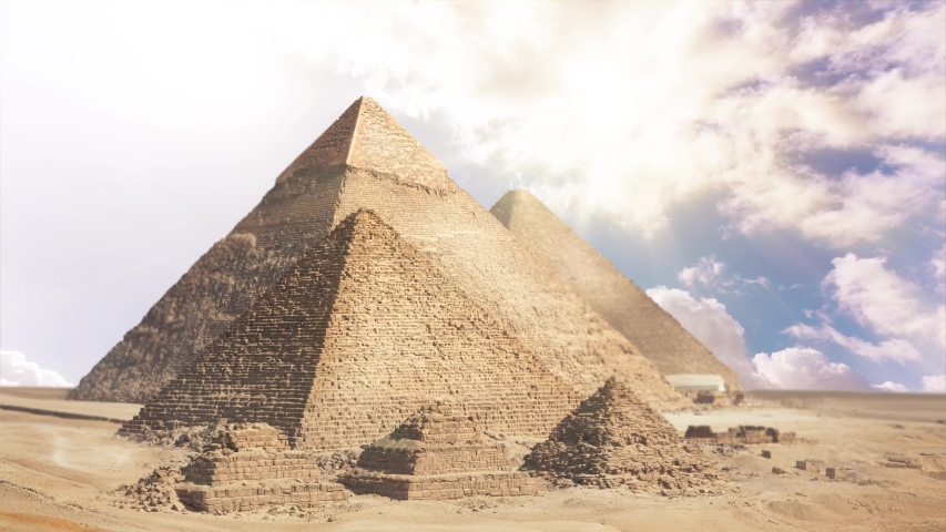 Egypt Cairo - Giza. General view of pyramids