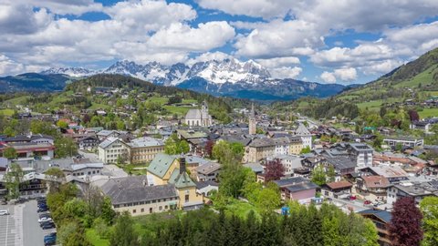 Kitzbuehel Austria in Summer - Hyperlapse Video Aerial