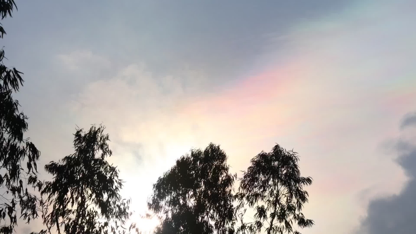 Footage of double rainbow meteorological phenomenon that is caused by ...