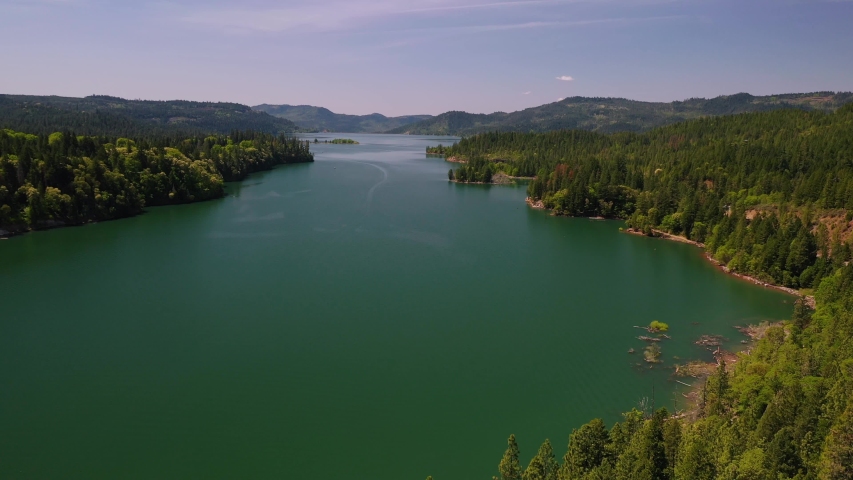 Aerial view of Lost Creek Lake in Southern Oregon