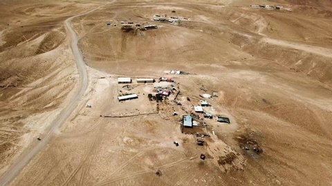 Campsite of the Rashaida people in the desert