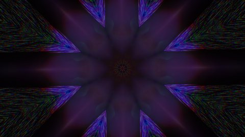 Kaleidoscope geometrical elegant glittering background. Creative transformations for your video.