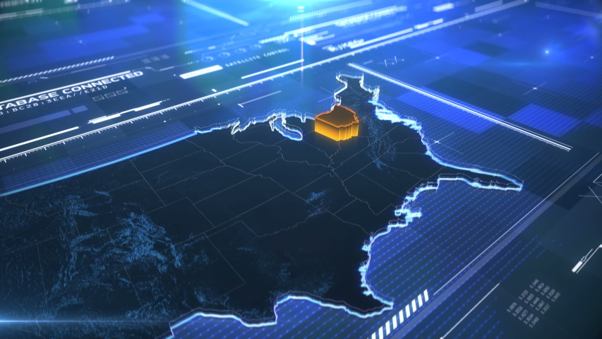 Ohio US state border 3D modern map with a name, region outline