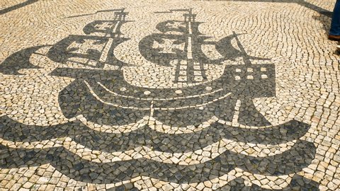 view on typical Lisbon floor, ornaments typical of this city