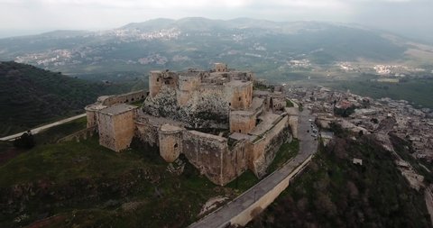 Krak of the knight in aerial view, syria